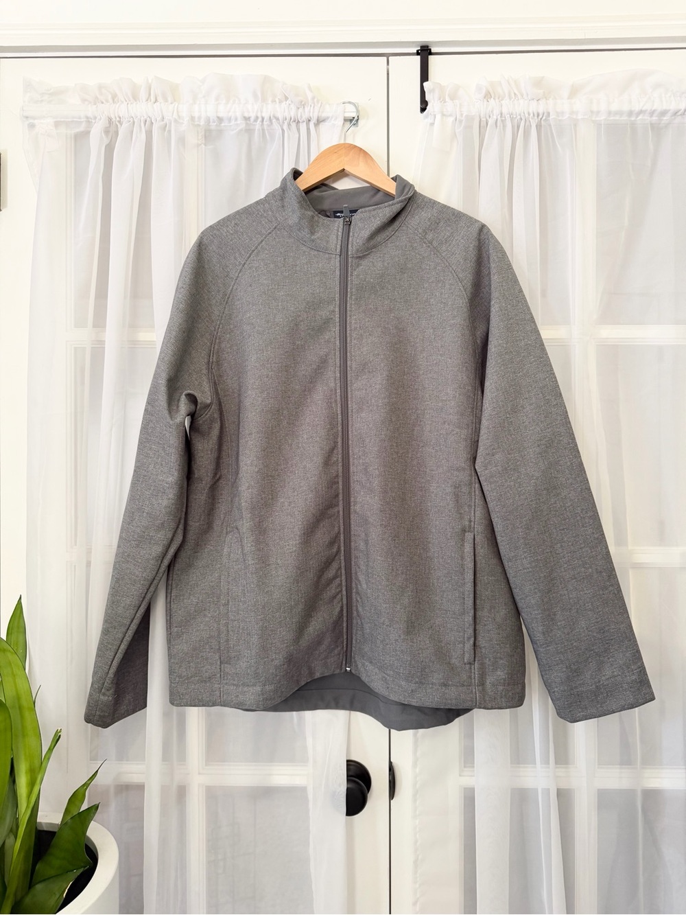 Charles River Zip Up Lightweight Gray Jacket Sz L